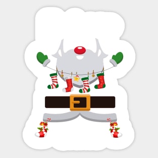 Engineer Claus Santa Christmas Costume Pajama Sticker